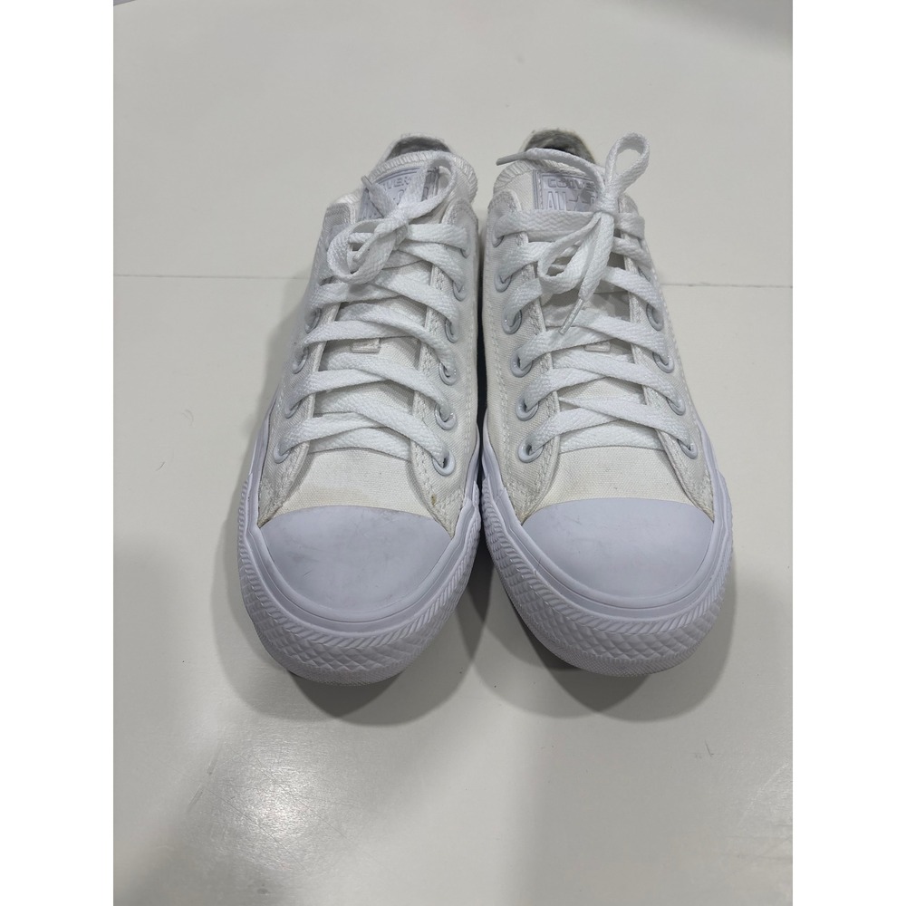 Converse Chuck Taylor All Star Low Top White Canvas Sneakers 1U647 Womens 8